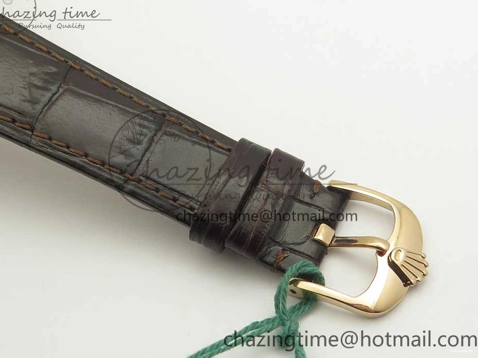 Best Leather Markers Edition Real A3165 Strap Date Brown RG Black Sticks 50519 on Dial Cellini MK 0408